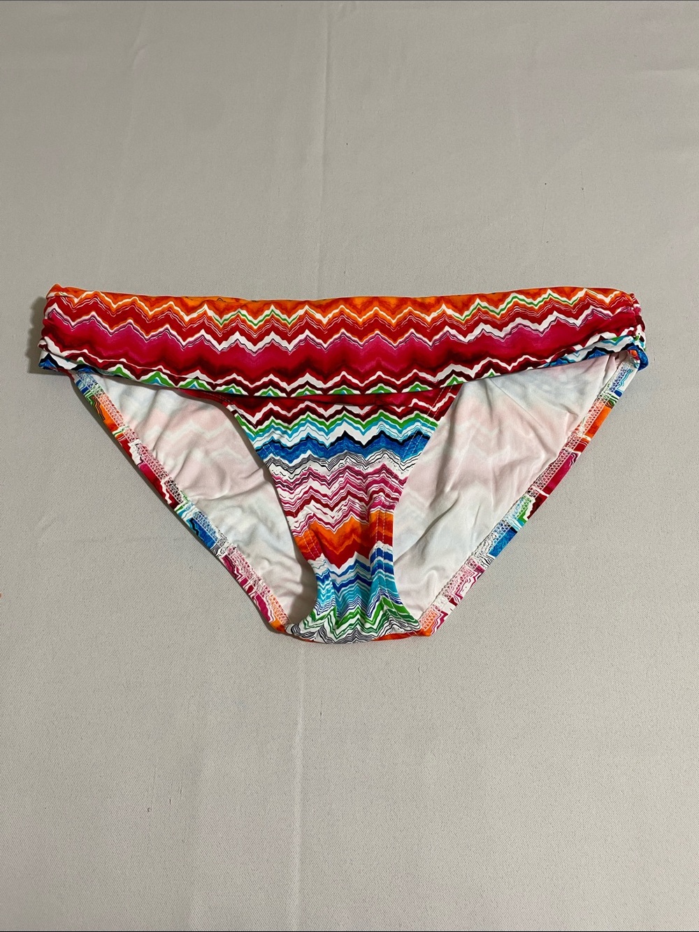 LA BLANCA Chevron Pattern Fold-Over Hipster Bikini Bottom Size 4